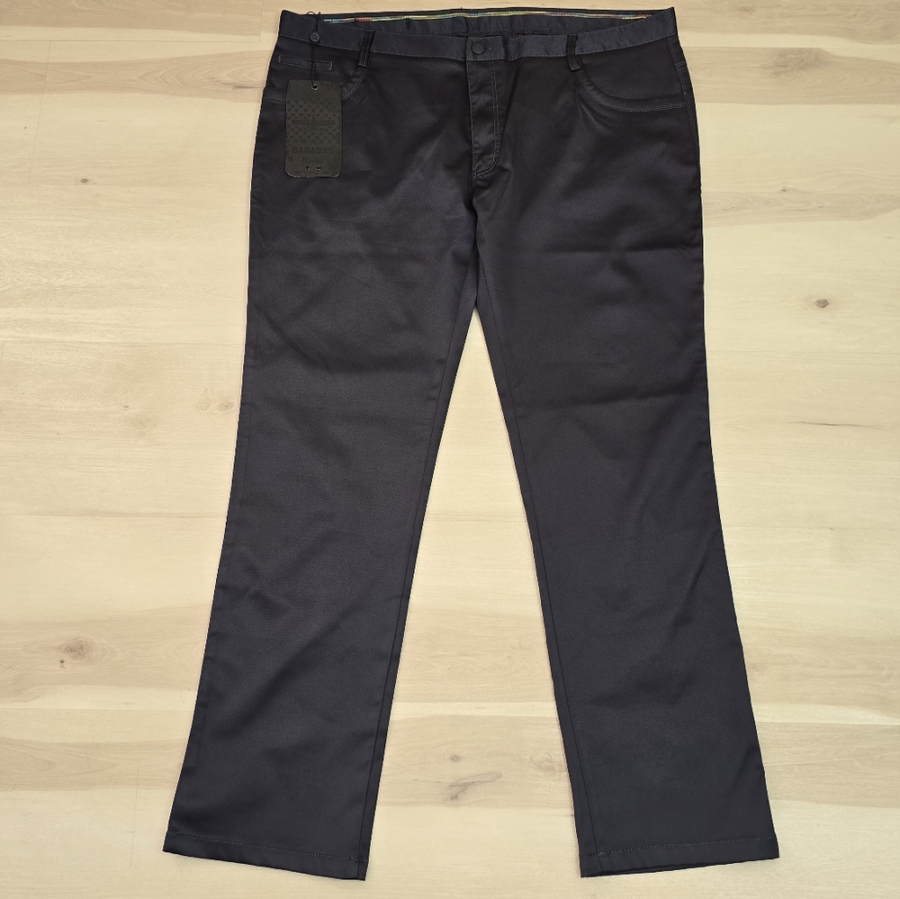 Barabas Italy Handcrafted Men 40 Navy Blue Solid Tapered Formal Work Pants NWT